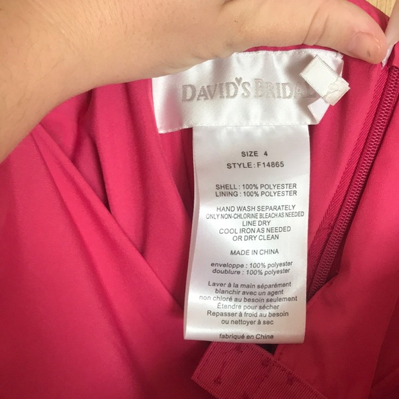 David’s bridal strapless crinkle chiffon dress - Picture 6 of 8